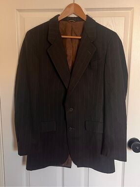 Dior Vintage Men's Brown Pinstripe Suit Jacket, Lined. Excellent Condition